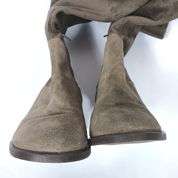 Free People Coast To Coast Otk Over the Knee Suede Tan Taupe Block Heel Boots - Picture 9 of 10